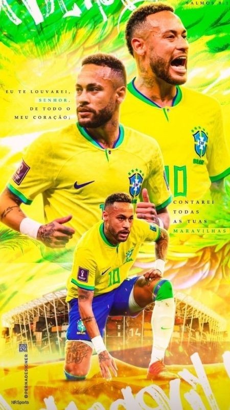 Màu vàng rực rỡ của Brazil làm nền cho hình ảnh Neymar tỏa sáng