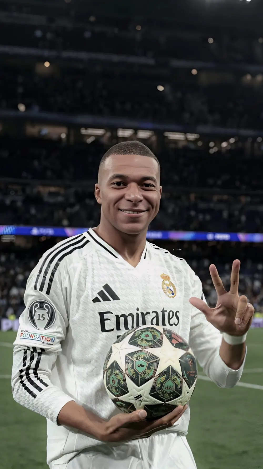 Kylian Mbappé trong trang phục thi đấu sân khách