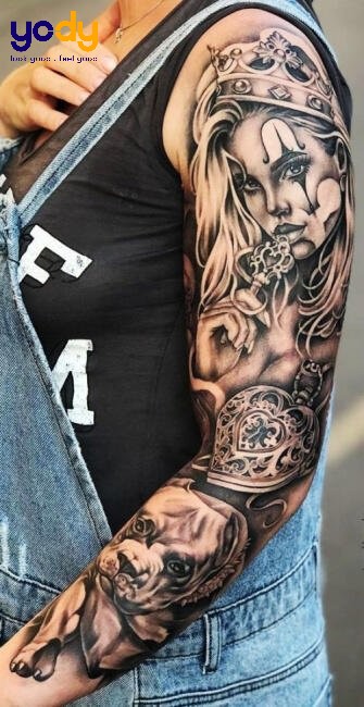 Hình xăm Châu Âu tay mạnh mẽ