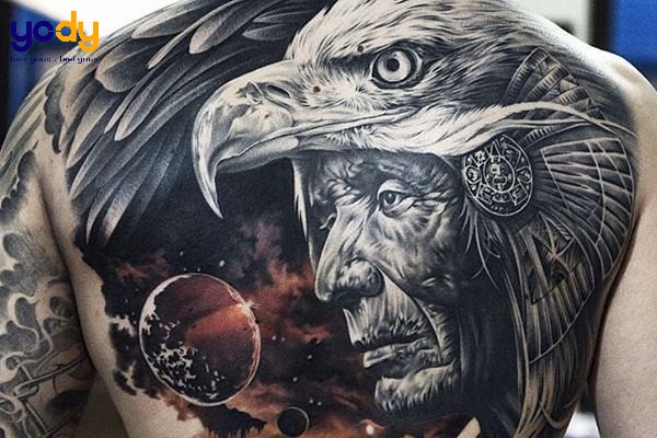 Hình xăm Châu Âu cực chất kín lưng