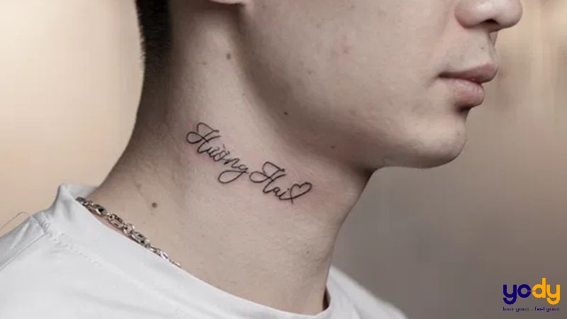 Hình xăm chữ ở cổ có ý nghĩa