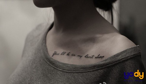 Hình xăm chữ ở cổ nữ ý nghĩa