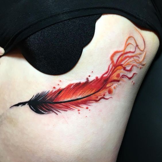 Những mẫu hình xăm lông vũ màu cam đẹp và ý nghĩa nhất