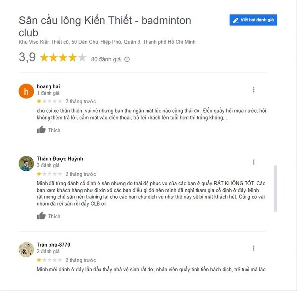 Một số khách hàng khá bức xúc về thái độ của nhân viên tại đây