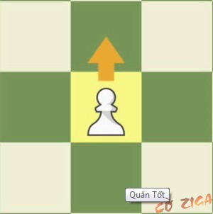 Quân tốt chỉ có thể đi thẳng cho khi đến cuối bàn cờ