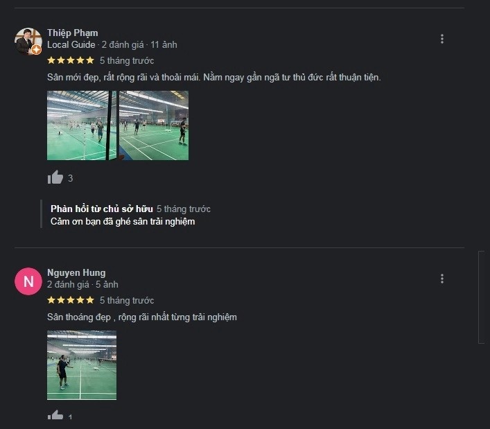 Bảng giá tham khảo tại sân cầu lông SHB Badminton