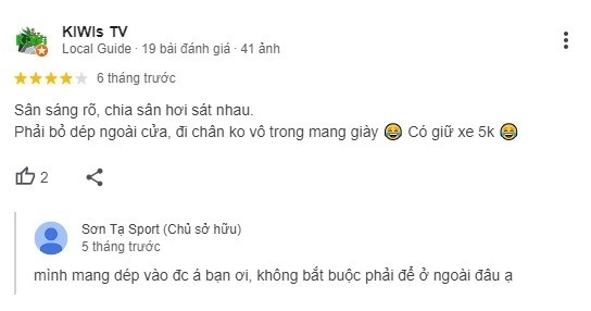 Review thực tế từ khách hàng về sân cầu lông Sơn Tạ - Hình 2