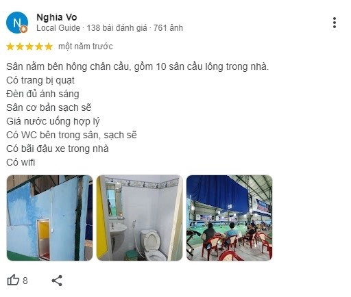 Nhận xét thực tế của người chơi về sân Thanh Yến trên Google Maps