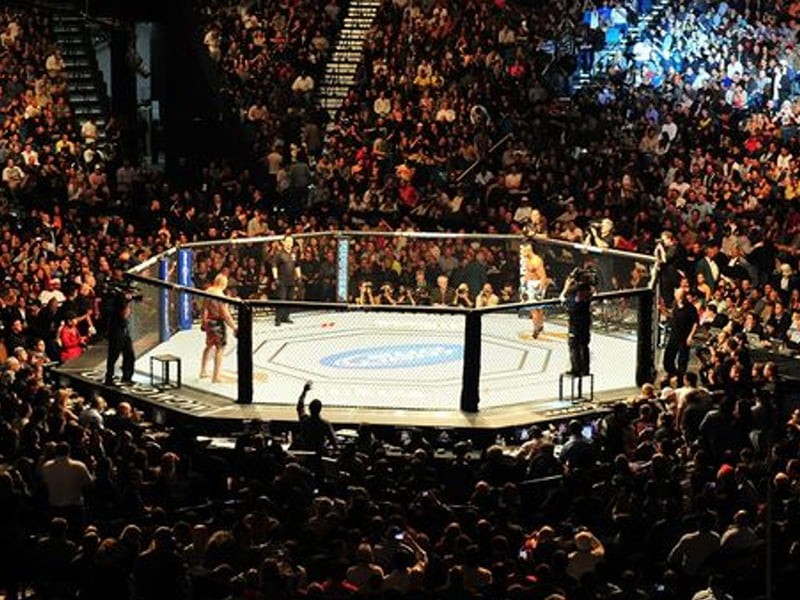 Sàn đấu được rào lại để đảm bảo an toàn cho võ sĩ