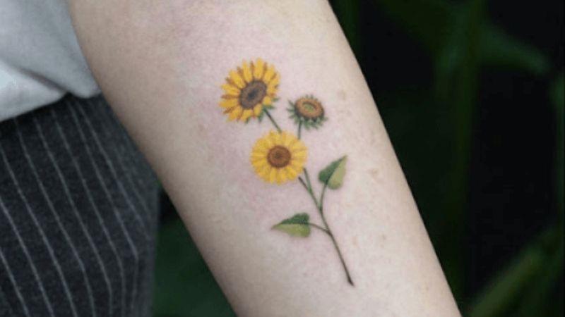 Một hình xăm hoa hướng dương khác