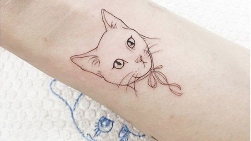 Hình xăm mèo tượng trưng cho sự thông minh, nhạy bén