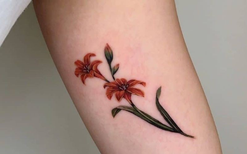 Hình xăm hoa ly, biểu tượng cho lòng cao thượng và kiêu hãnh