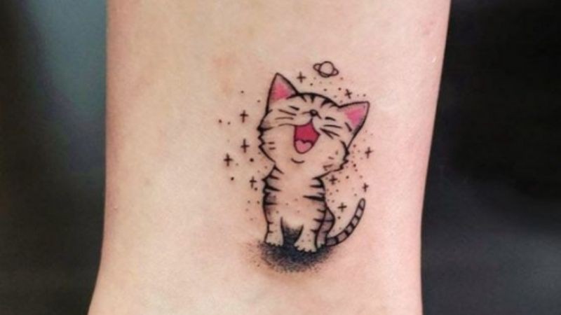 Hình xăm mèo con dễ thương