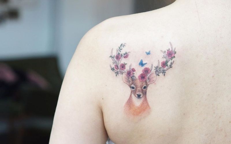 Hình xăm hươu, biểu tượng của những vẻ đẹp thanh cao, trường tồn