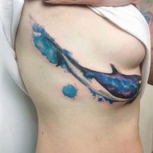 Hình xăm cá voi sát thủ màu nước 3