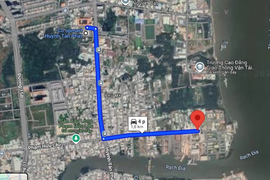 Bản đồ sân Phú Xuân