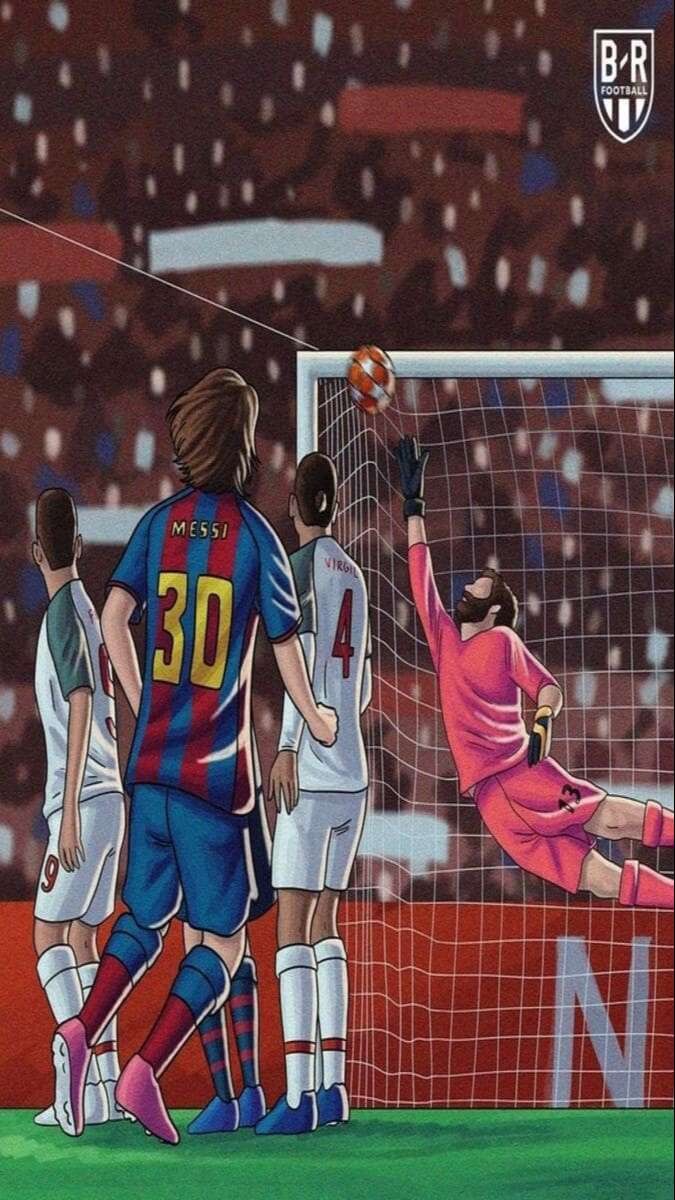 Hình nền cầu thủ bóng đá với phông nền sân vận động mờ ảo