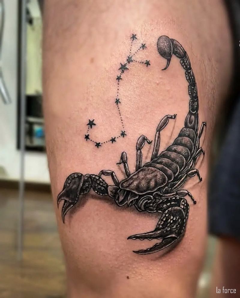Hình xăm bọ cạp trên tay phong cách cung hoàng đạo