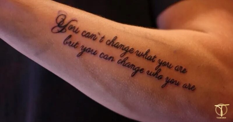 Hình xăm chữ ở tay cho nam