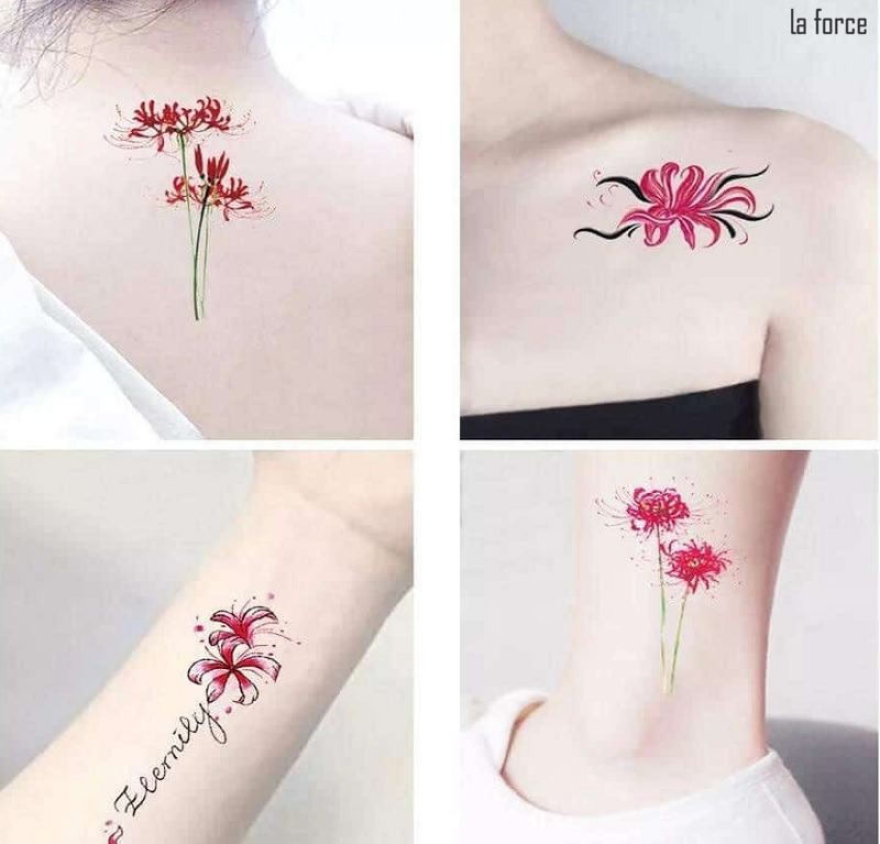 Hình xăm đôi với bạn thân hoa bỉ ngạn