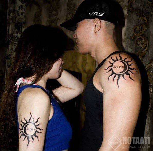 ý nghĩa hình xăm mặt trời đôi cách điệu