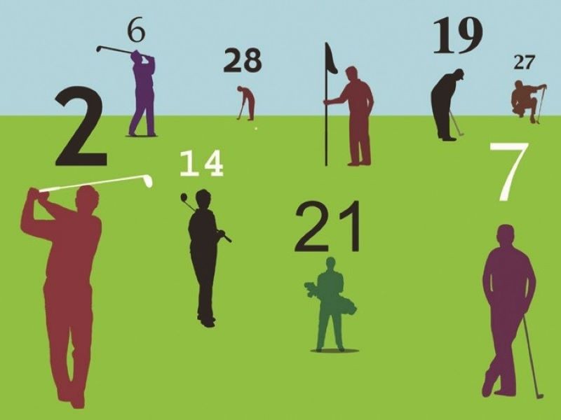 Người chơi golf vui mừng chiến thắng trên vùng green