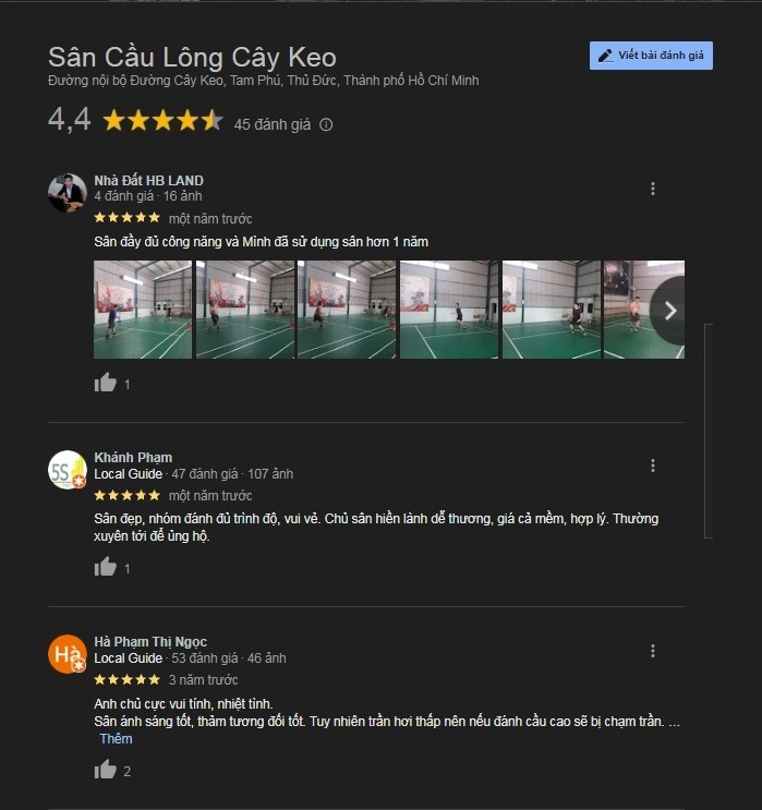 Hình ảnh thực tế về chất lượng ánh sáng và mặt sân tại Cây Keo