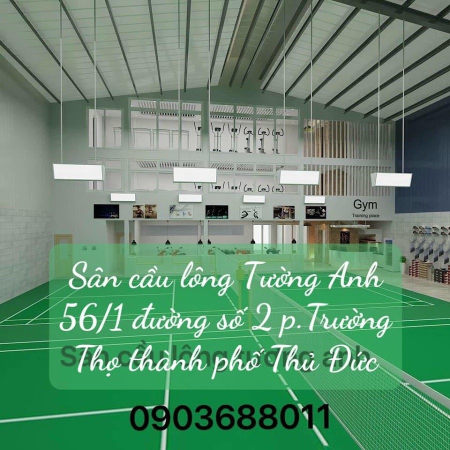 Toàn cảnh sân cầu lông chất lượng cao với mặt sân thảm xanh