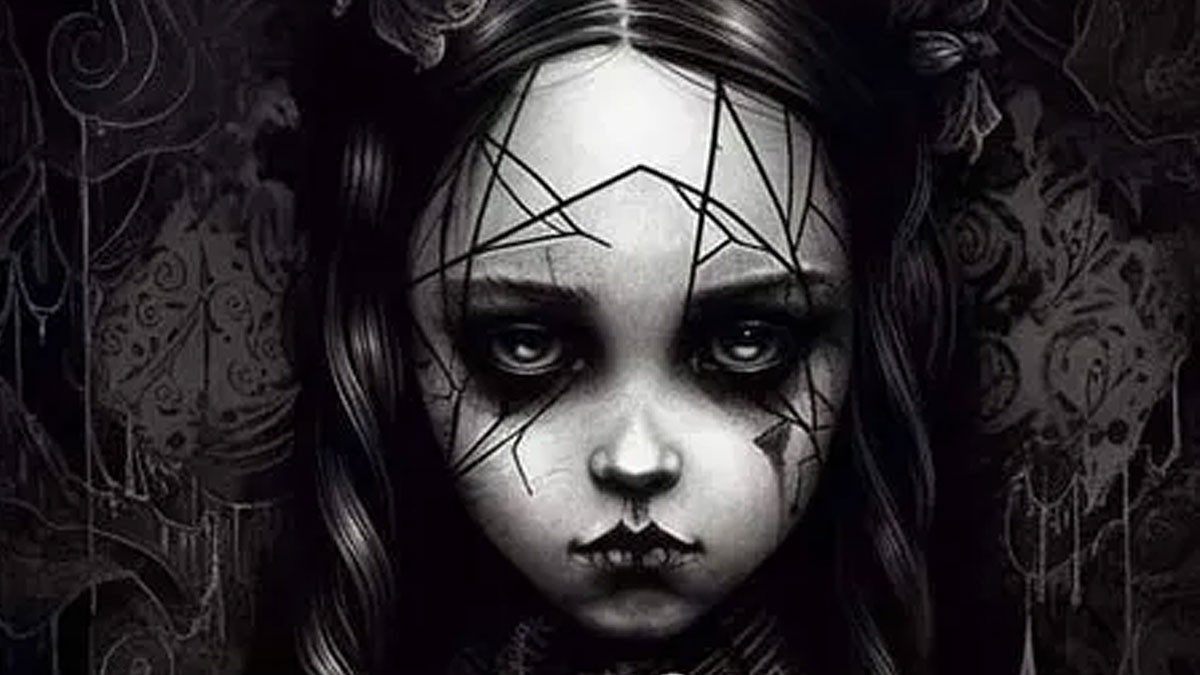 Hình ảnh ma 3D với cấu trúc xương xẩu và lớp da nhăn nheo