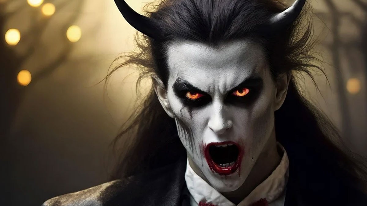 Hình ảnh ma cà rồng đang bay lượn trên bầu trời đêm