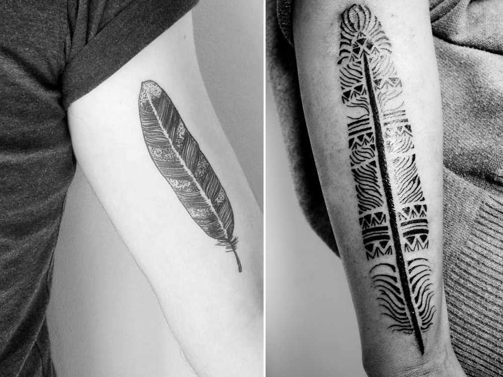 Hình xăm lông vũ tinh tế, thể hiện sự tự do và quyết đoán