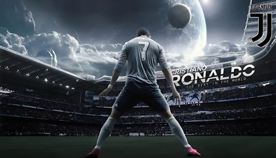 Hình ảnh Ronaldo trong khoảnh khắc ăn mừng bàn thắng đầy cảm xúc