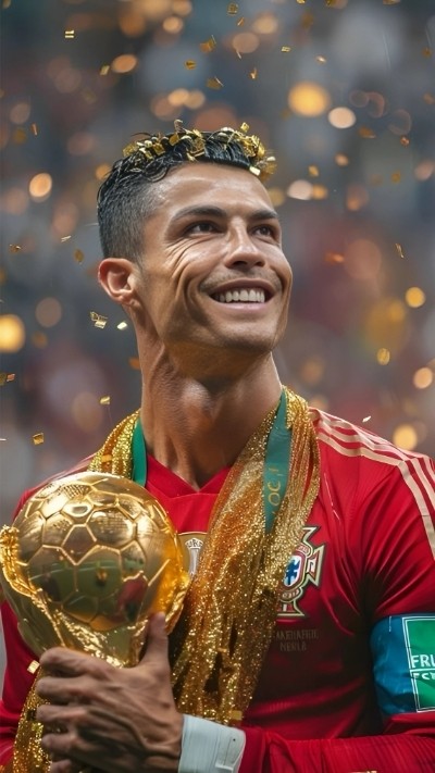 Hình nền Ronaldo với phong thái ngầu trong màu áo Bồ Đào Nha