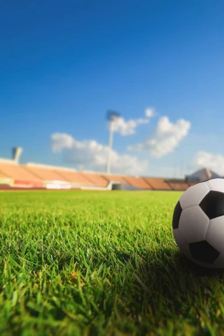 Hình ảnh sân bóng đá với ánh nắng ban mai, tạo không khí trong lành