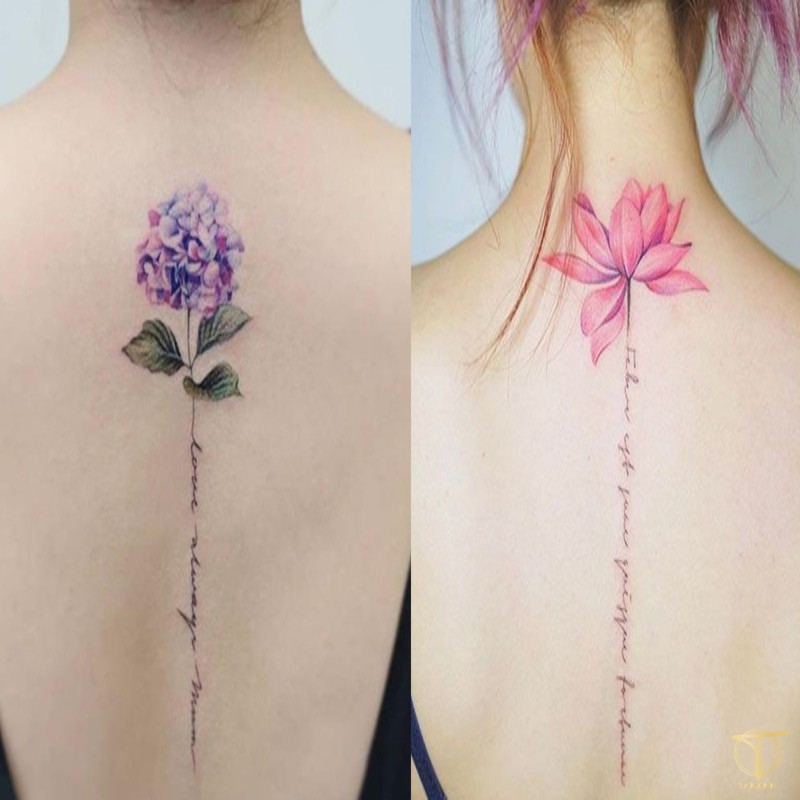 Hình xăm chữ dọc sống lưng