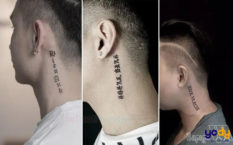 Hình xăm chữ ở cổ