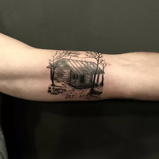 Hình ảnh quê nhà được khắc họa qua hình xăm