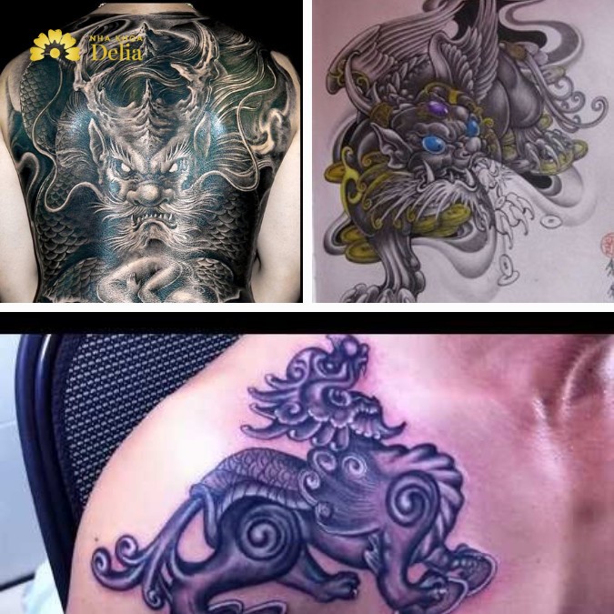 Hình xăm tỳ hưu giúp thu hút tài lộc và bảo vệ gia chủ khỏi tà khí