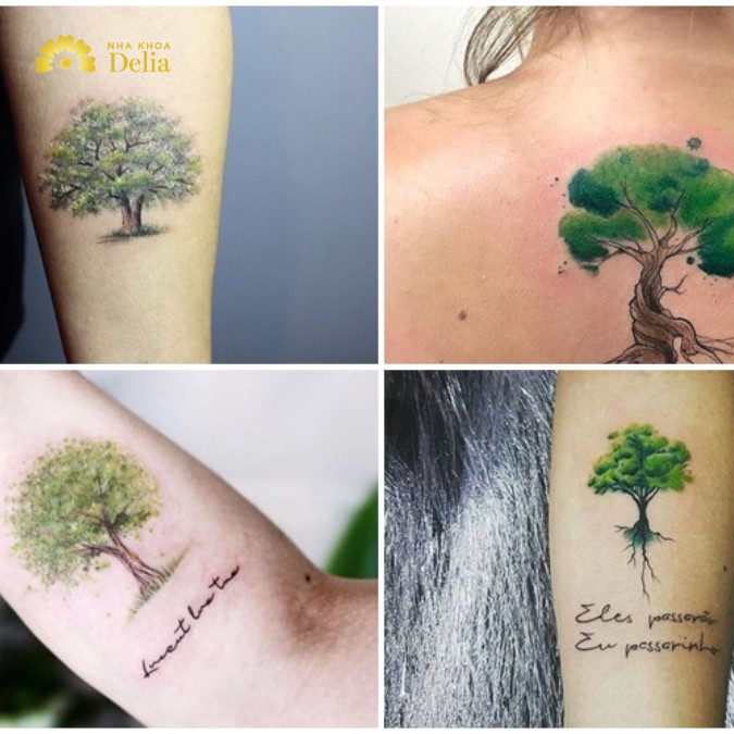 Hình xăm cây cối biểu thị cho sự sung túc, giàu sang