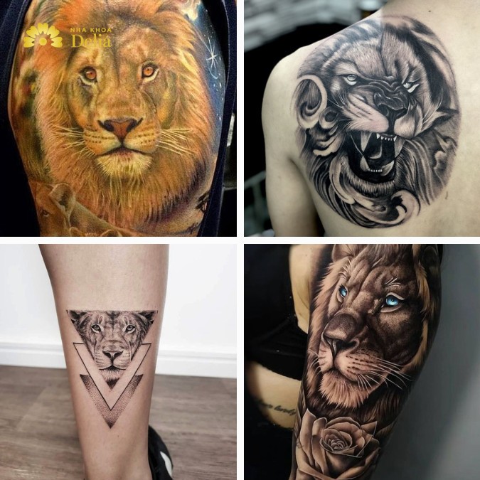 Hình xăm sư tử đẹp biểu thị cho sự bảo vệ