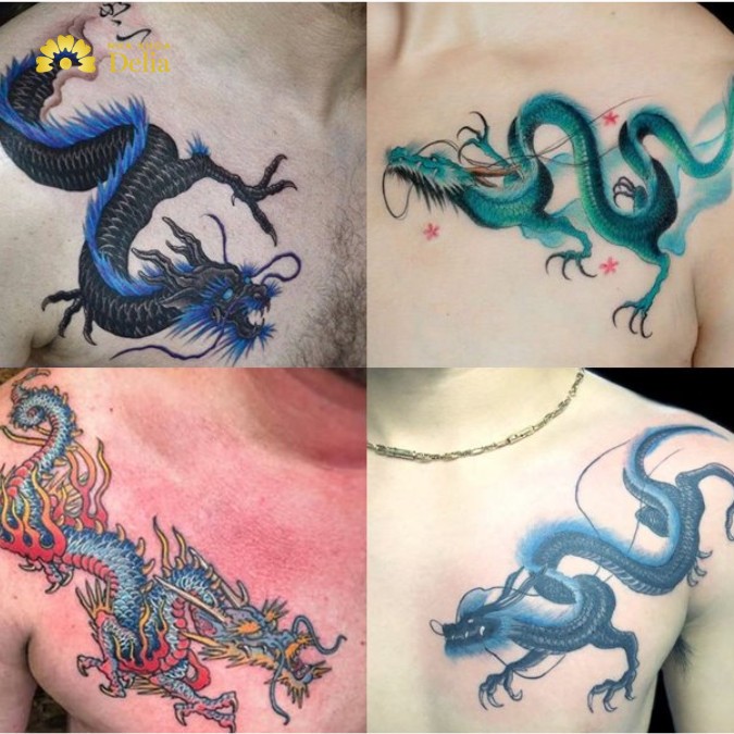 Hình xăm phong thủy rồng thể hiện quyền lực và sức mạnh thần thánh