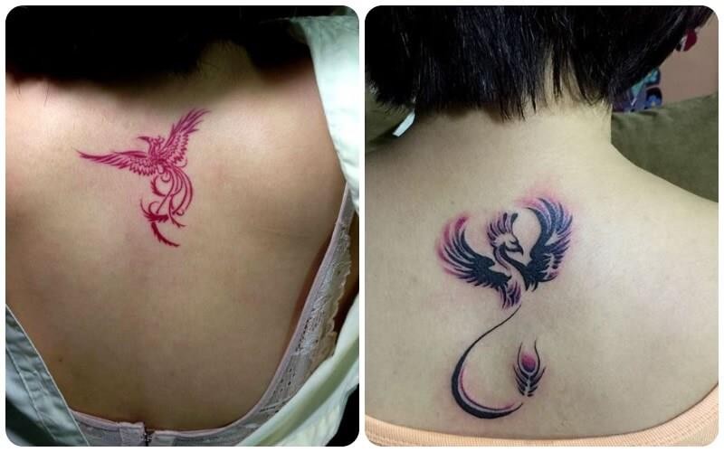 Hình xăm phượng hoàng lửa trên lưng