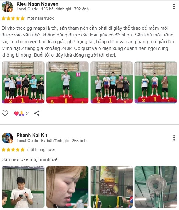 Đánh giá của người chơi tại sân Pickleball PinPon