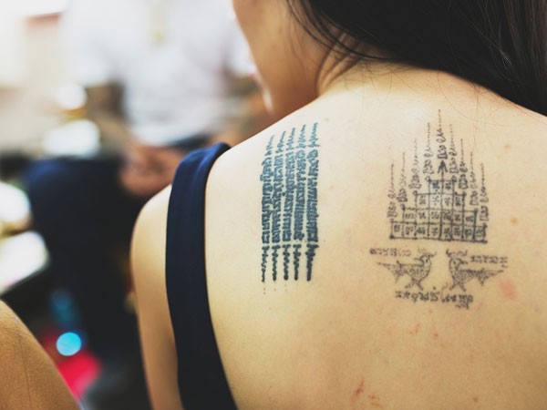 Hình xăm thiêng hah taew và gao yord