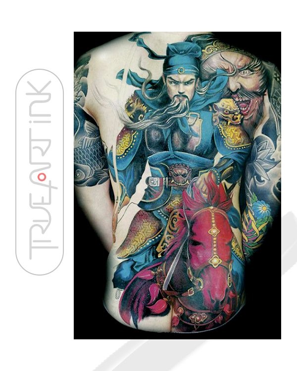 Hình xăm Ngũ Hổ Tướng đầy nghệ thuật