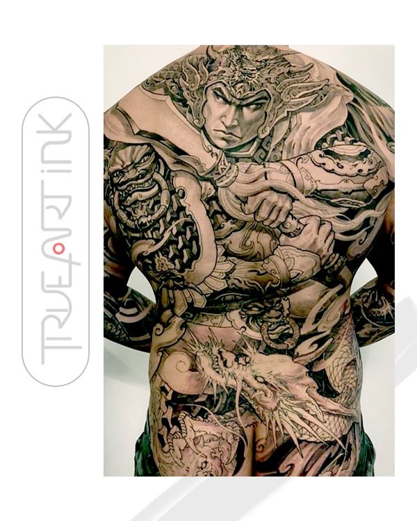 Hình xăm Ngũ Hổ Tướng thể hiện sức mạnh