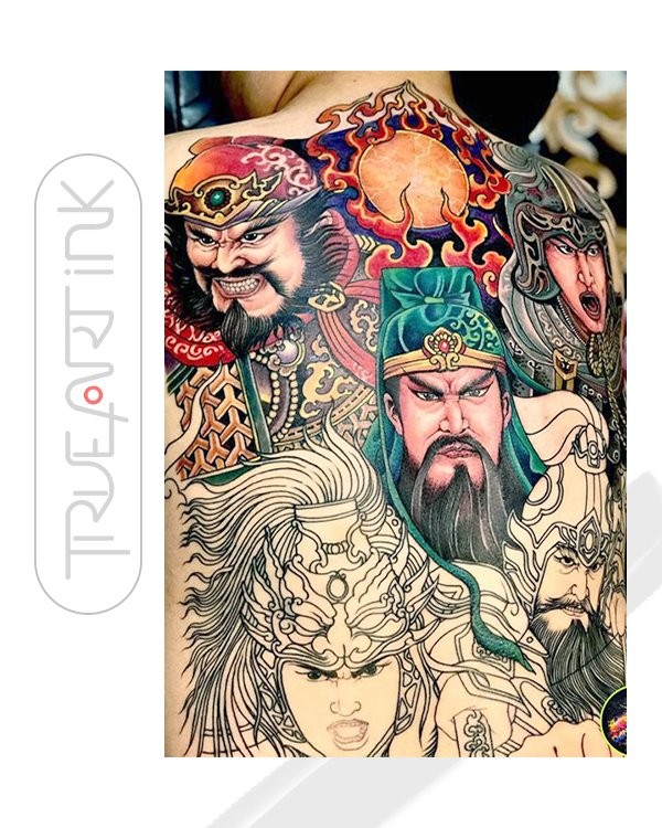 Hình xăm Ngũ Hổ Tướng đẹp và ý nghĩa