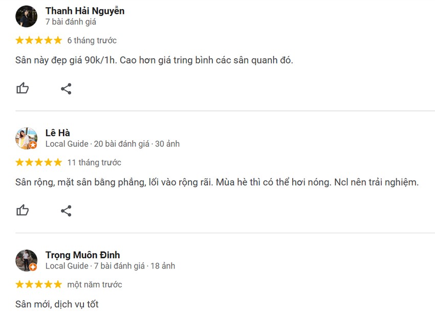 Đánh giá thực tế của khách hàng