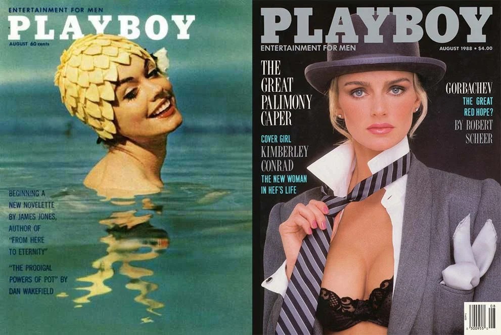 Chú thỏ Playboy phản chiếu trên mặt nước hoặc biến thành chiếc khăn trên túi áo ngực của người mẫu