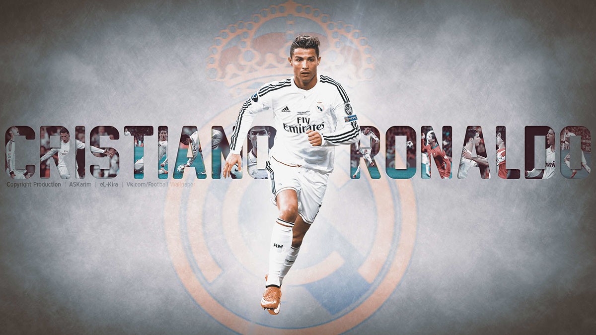 Ronaldo trong màu áo Real Madrid với biểu cảm chiến thắng